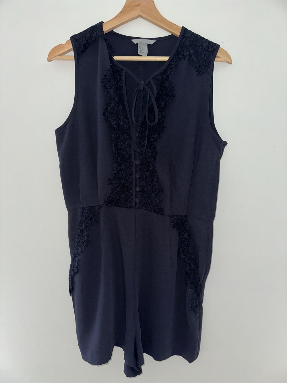 H&M dark navy lace romper